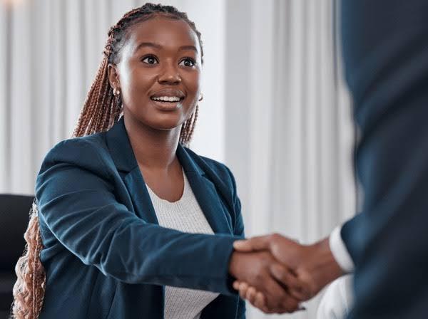 Professional handshake during a client meeting
